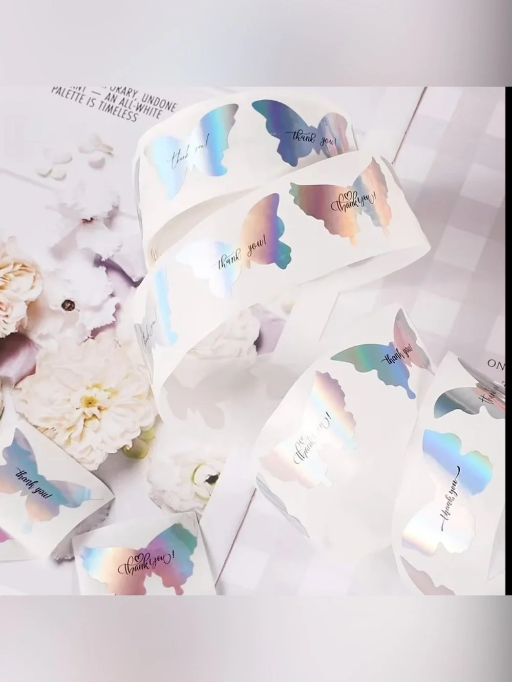 Thank You Sticker Boutique Quality ~🆕~ 100~ Butterfly Designs ~ Self adhesive
